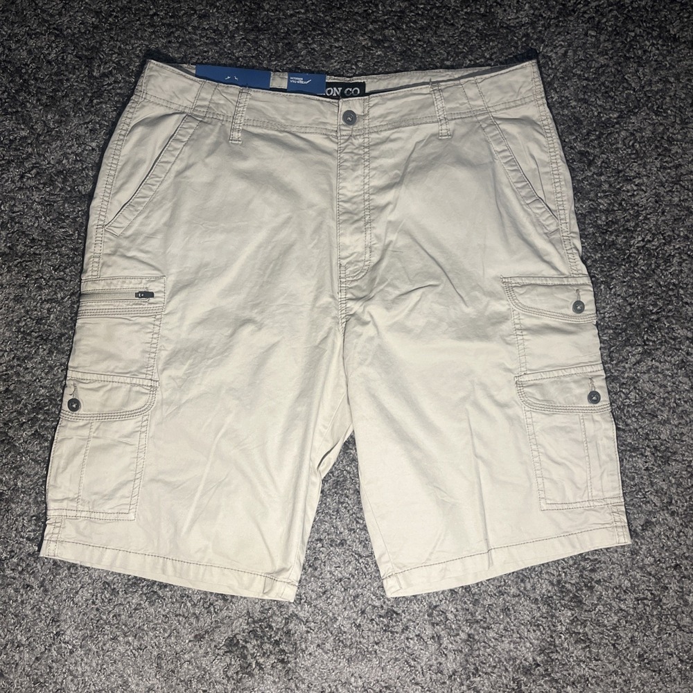 Iron Co Men's Cargo Shorts 36 Khaki wheat‎ colored stretch material